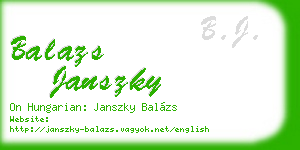 balazs janszky business card